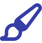 A blue scissors is shown on the green background.