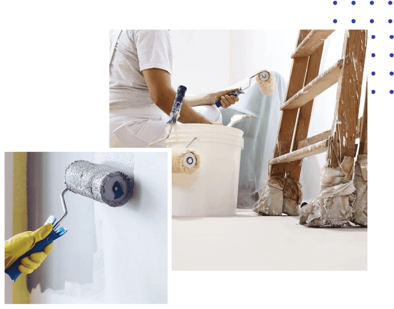 A man is painting the wall in his home.